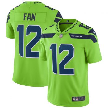 12s Seattle Seahawks Nike Vapor Untouchable Color Rush Limited Player Jersey - Neon Green