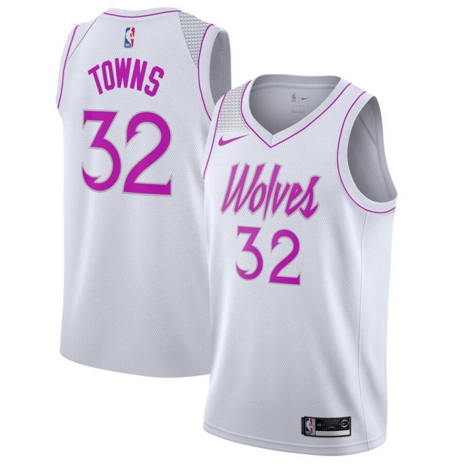 Karl-Anthony Towns Minnesota Timberwolves Nike Youth 2018/19 Swingman Jersey White – Earned Edition
