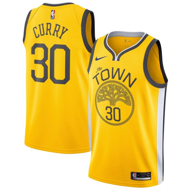 Stephen Curry Golden State Warriors Nike Youth 2018/19 Swingman Jersey Yellow – Earned Edition