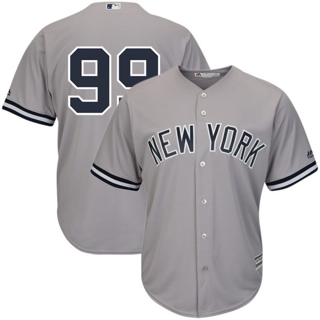 Aaron Judge New York Yankees Majestic Cool Base Player Replica Jersey – Gray