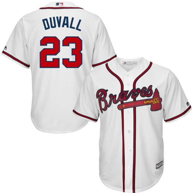 Adam Duvall Atlanta Braves Majestic Home Official Cool Base Player Jersey - White