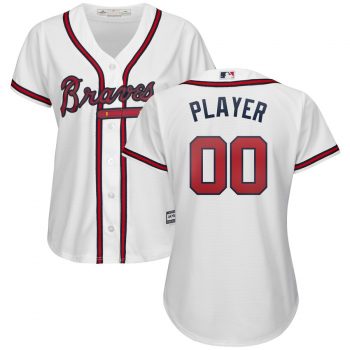 Atlanta Braves Majestic Women's Home 2019 Cool Base Custom Jersey – White