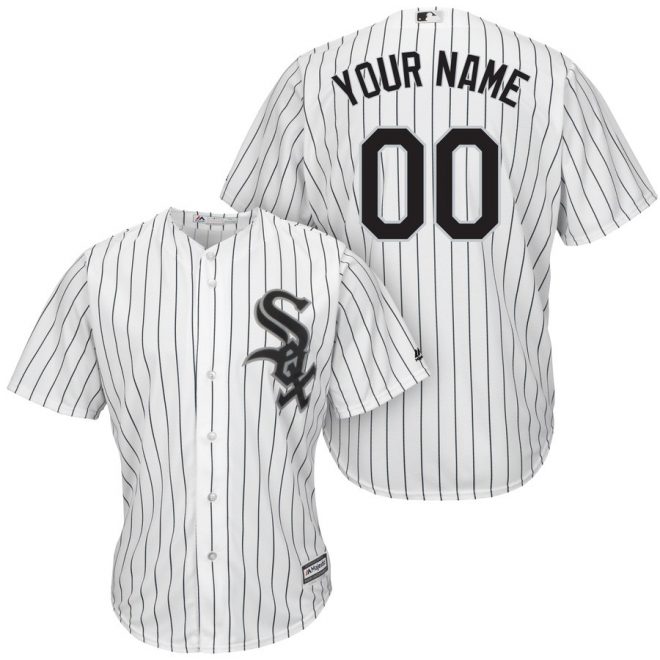 Chicago White Sox Majestic Cool Base Custom Jersey - White/Black