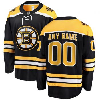 Boston Bruins Fanatics Branded Home Breakaway Custom Jersey - Black