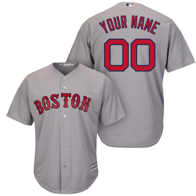 Boston Red Sox Majestic Cool Base Custom Jersey - Gray