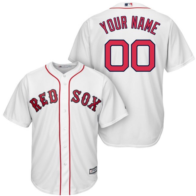 Boston Red Sox Majestic Cool Base Custom Jersey - White