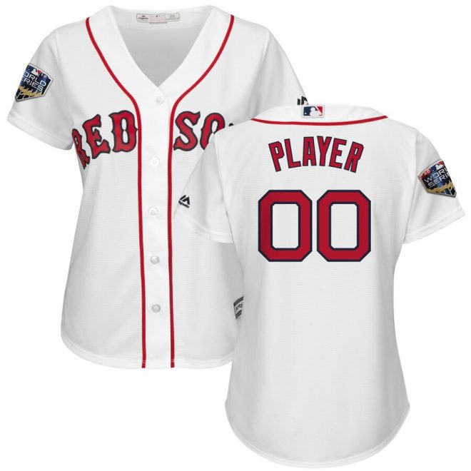 Boston Red Sox Majestic Women's 2018 World Series Cool Base Custom Jersey – White