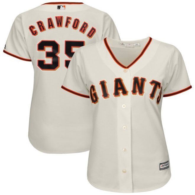 Brandon Crawford San Francisco Giants Majestic Women's Cool Base Player Jersey - Cream