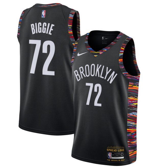 Brooklyn Nets Nike Biggie Swingman Jersey Black – Music Edition