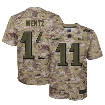 Carson Wentz Philadelphia Eagles Nike Youth Salute to Service Game Jersey - Camo