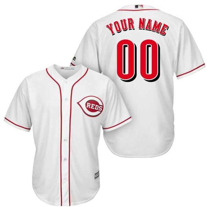 Cincinnati Reds Majestic Cool Base Custom Jersey - White