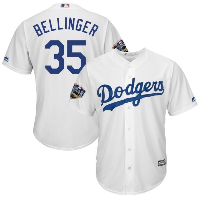 Cody Bellinger Los Angeles Dodgers Majestic 2018 World Series Cool Base Player Jersey – White