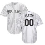 Colorado Rockies Majestic Home Cool Base Custom Jersey - White