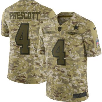 Dak Prescott Dallas Cowboys Nike Salute to Service Limited Jersey – Camo