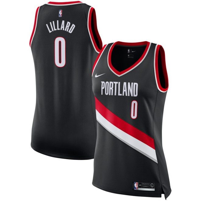 Damian Lillard Portland Trail Blazers Nike Women's Swingman Jersey - Black - Icon Edition