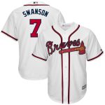 Dansby Swanson Atlanta Braves Majestic Home Official Cool Base Replica Player Jersey - White