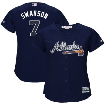 Dansby Swanson Atlanta Braves Majestic Women's Cool Base Player Jersey - Navy