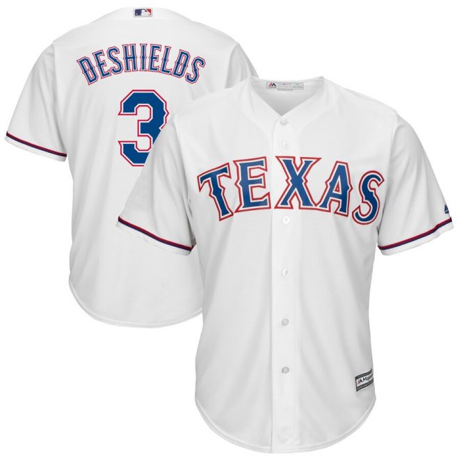 Delino DeShields Texas Rangers Majestic Cool Base Home Player Jersey - White
