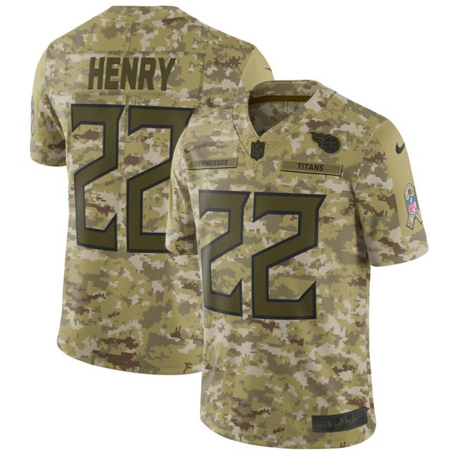 Derrick Henry Tennessee Titans Nike Salute to Service Limited Jersey – Camo