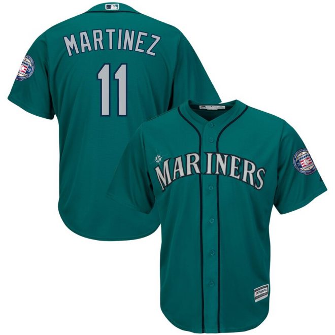Edgar Martinez Seattle Mariners Majestic 2019 Hall of Fame Induction Cool Base Player Jersey - Alternate Northwest Green