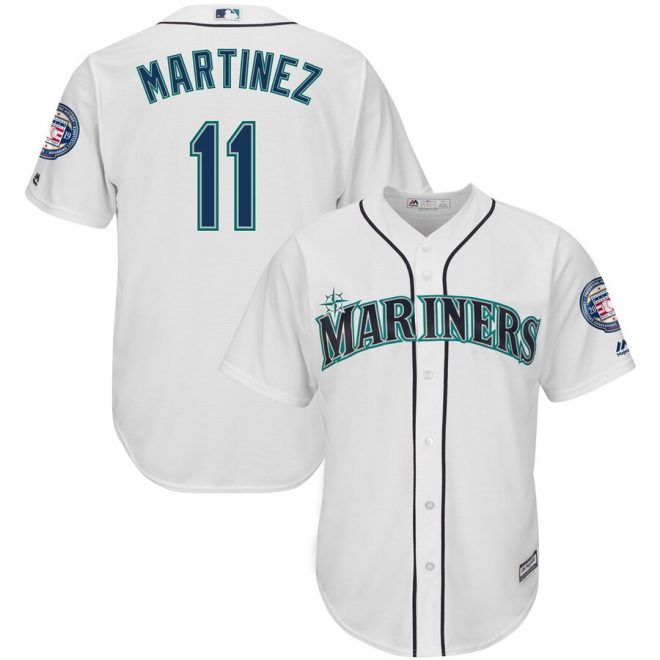 Edgar Martinez Seattle Mariners Majestic 2019 Hall of Fame Induction Cool Base Player Jersey - Home White