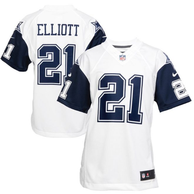 Ezekiel Elliott Dallas Cowboys Nike Youth Color Rush Game Jersey - White