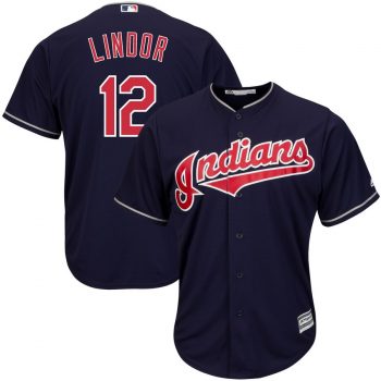 Francisco Lindor Cleveland Indians Majestic Alternate Official Cool Base Replica Player Jersey - Navy