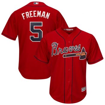 Freddie Freeman Atlanta Braves Majestic 2019 Alternate Official Cool Base Player Jersey - Scarlet