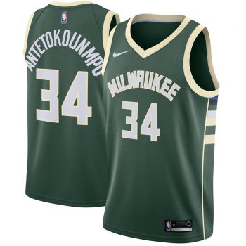 Giannis Antetokounmpo Milwaukee Bucks Nike Swingman Jersey Green - Icon Edition