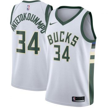 Giannis Antetokounmpo Milwaukee Bucks Nike Swingman Jersey White - Association Edition