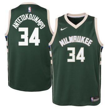 Giannis Antetokounmpo Milwaukee Bucks Nike Youth Swingman Jersey Green - Icon Edition