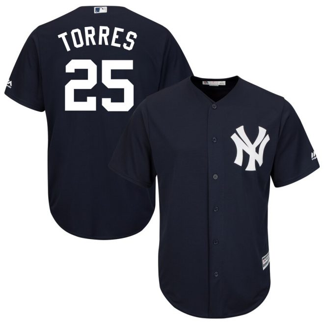 Gleyber Torres New York Yankees Majestic Alternate Official Cool Base Jersey – Navy