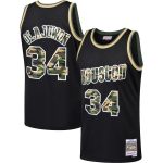 Hakeem Olajuwon Houston Rockets Mitchell & Ness Straight Fire Camo Swingman Jersey – Black