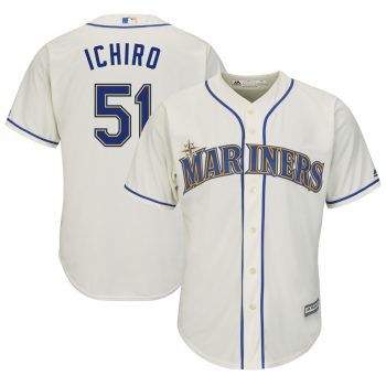 Ichiro Suzuki Seattle Mariners Majestic Official Cool Base Player Jersey – Cream