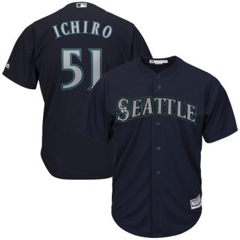 Ichiro Suzuki Seattle Mariners Majestic Official Cool Base Player Jersey – Navy