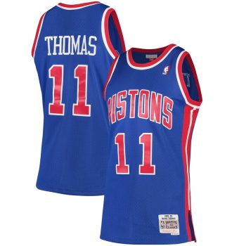 Isiah Thomas Detroit Pistons Mitchell & Ness 1988-89 Hardwood Classics Swingman Jersey - Blue