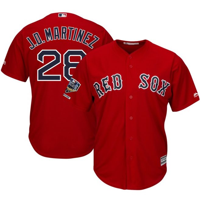 J.D. Martinez Boston Red Sox Majestic 2018 World Series Champions Alternate Cool Base Player Jersey – Scarlet