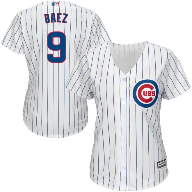 Javier Baez Chicago Cubs Majestic Women's Cool Base Player Jersey - White