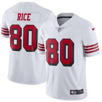 Jerry Rice San Francisco 49ers Nike Color Rush Vapor Untouchable Limited Retired Player Jersey – White