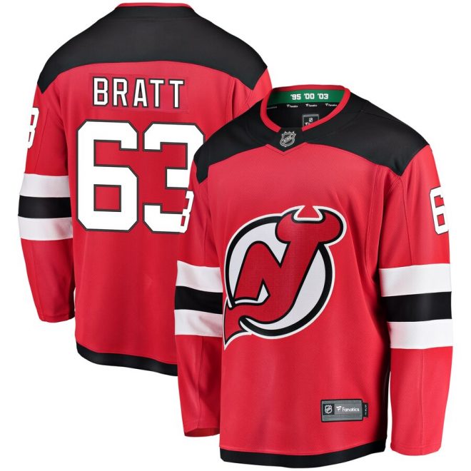 Jesper Bratt New Jersey Devils Fanatics Branded Home Breakaway Player Jersey – Red