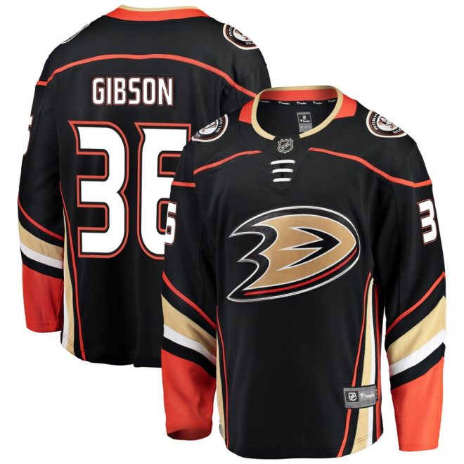 John Gibson Anaheim Ducks Fanatics Branded Breakaway Player Jersey – Black