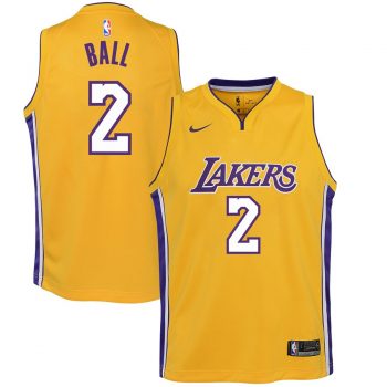 Lonzo Ball Los Angeles Lakers Nike Youth Swingman Jersey Yellow - Icon Edition