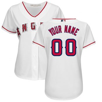 Los Angeles Angels Majestic Women's Home Cool Base Custom Jersey - White