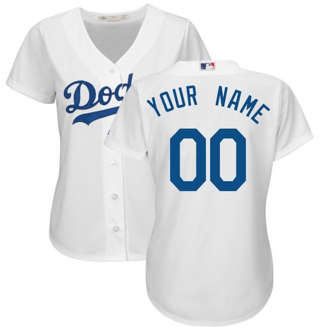 Los Angeles Dodgers Majestic Women's Cool Base Custom Jersey - White