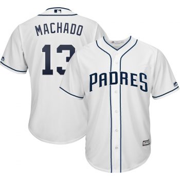 Manny Machado San Diego Padres Majestic Official Cool Base Player Jersey – White