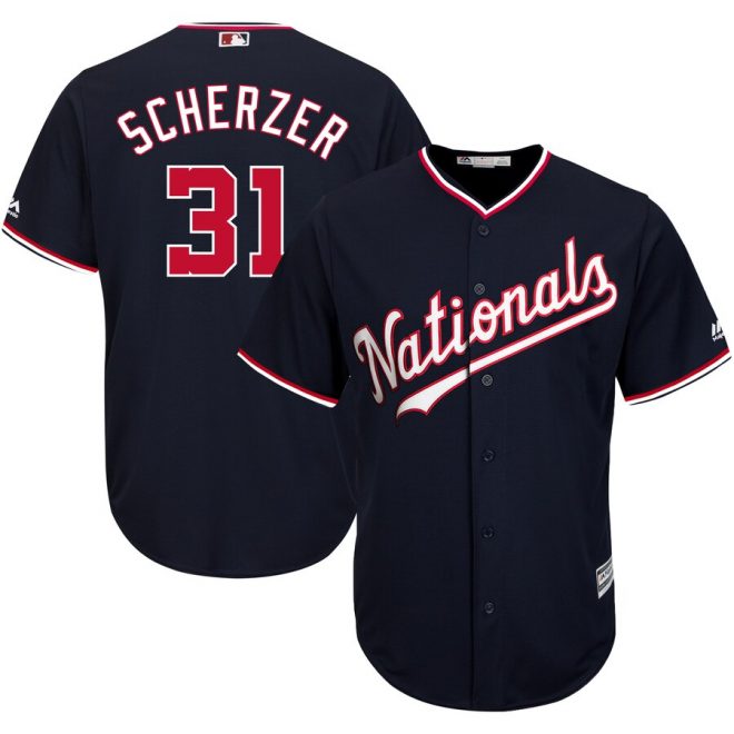 Max Scherzer Washington Nationals Majestic Alternate Official Cool Base Replica Player Jersey - Navy