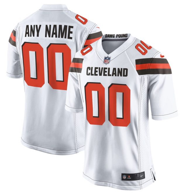 Nike Men's Cleveland Browns Customized White Game Jersey -