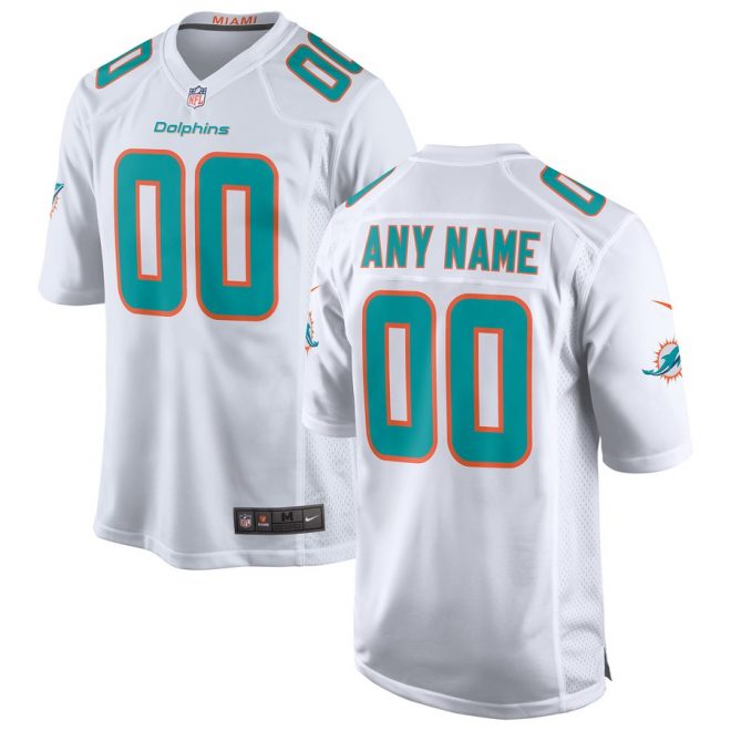 Miami Dolphins Nike 2018 Custom Game Jersey – White