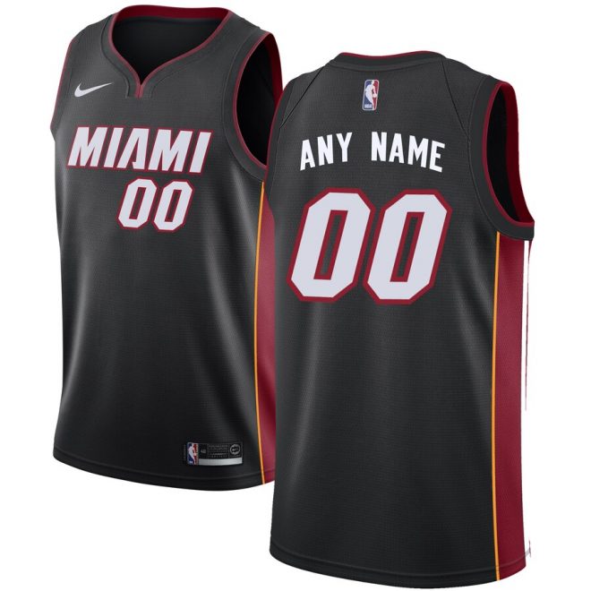 Miami Heat Nike Swingman Custom Jersey Black - Icon Edition