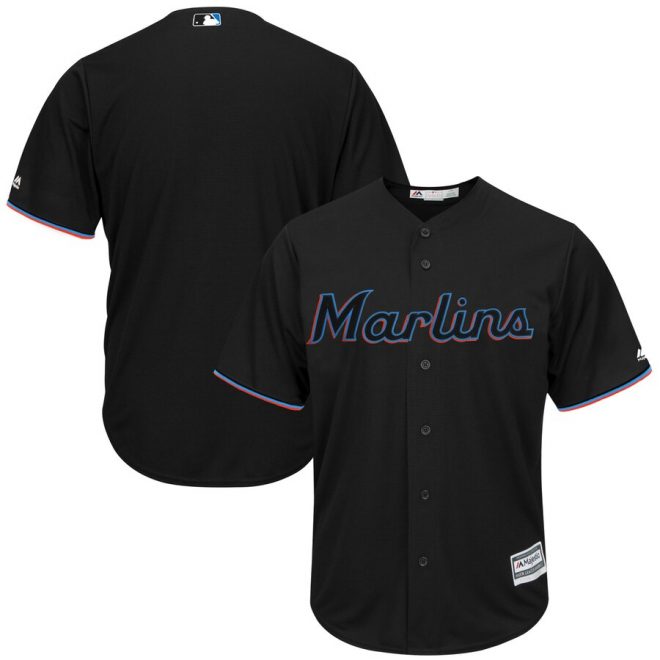 Miami Marlins Majestic Alternate 2019 Official Cool Base Team Jersey – Black